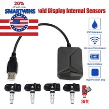 Tpms Car Tire Pressure System Monitoring Wireless Android Usb Alarm 4 Sensors