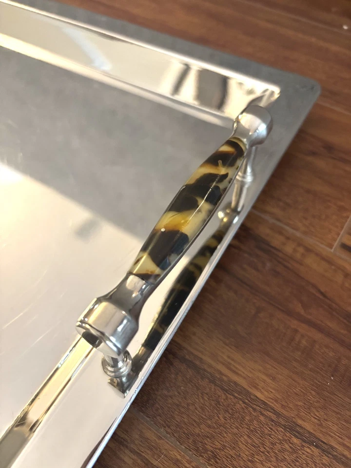 Bandeja vintage Ralph Lauren Wentworth con asas, detalles de caparazón de tortuga, RL Foto 3 de 4