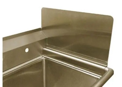 Advance Tabco K-700 12'' Removable Sink Side Splash Factory Installed