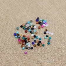 50pcs 3mm Round CAB CABOCHON Natural Stone Mixed Round Stone Beads No Holes