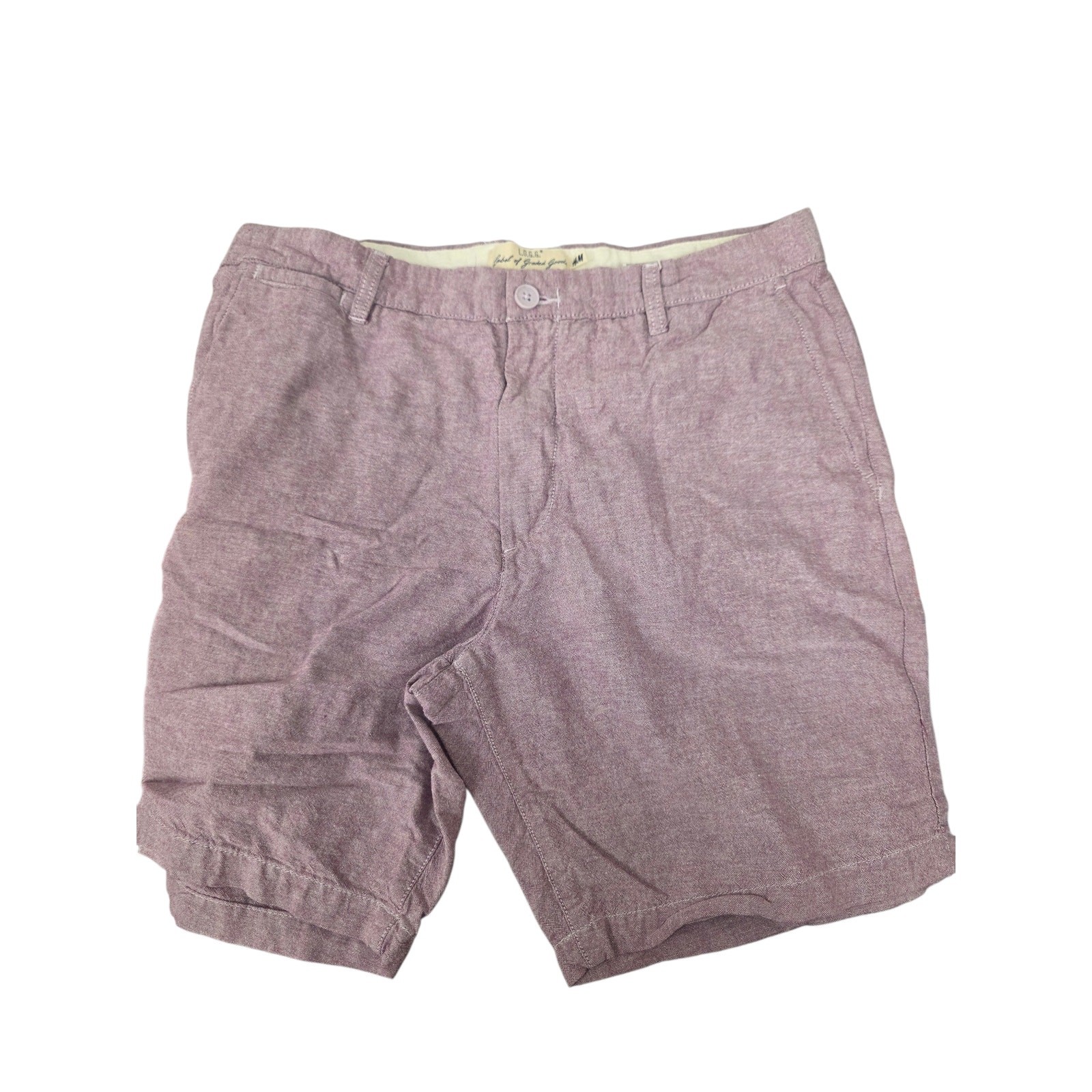 H&M L.O.G.G. Men's Light Purple Chino Shorts, Size 36, Pre-Owned.