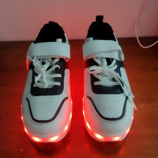 Youth Unisex LED Light-Up Roller Shoes with Wheels White/Black