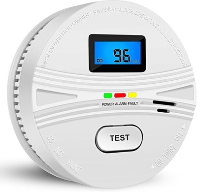 2-in-1 Environment Detector with LCD Display, Test Button, Easy Install for Home