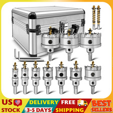 TCT 14 pcs Carbide Hole Saw Kit for Hard Metal, Heavy Duty Carbide Tungsten Carb