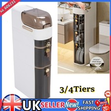 Slim Cabinet, Freestanding Plastic Storage Unit with Drawer, Trolley with Wheels