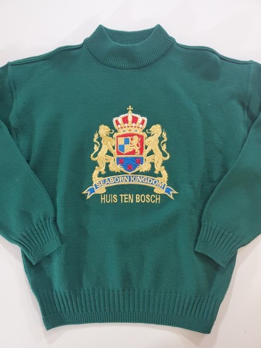 Vintage 90s Huis Ten Bosch Seaborn Kingdom Embroidered Green Sweater Medium