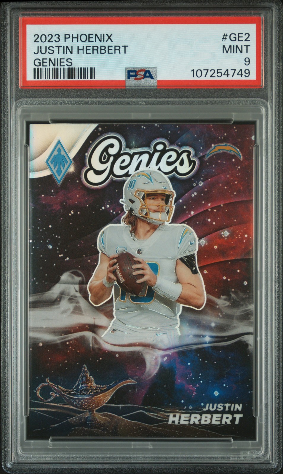2023 PANINI PHOENIX GENIES #GE2 JUSTIN HERBERT PSA 9