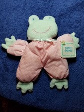 Eden Pink Frog Rattle Plush Baby Rattle W/tag 90's Rare Terrycloth Polka Dot