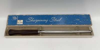 Vintage Ekco Flint Sharpening Steel Knife Sharpener Utensil In Box