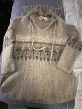 Vintage Alafoss Icewool Icelandic Wool Sweater Pullover V-Neck Collar Size M