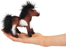 Mini Horse Finger Puppet,Brown; Black; White