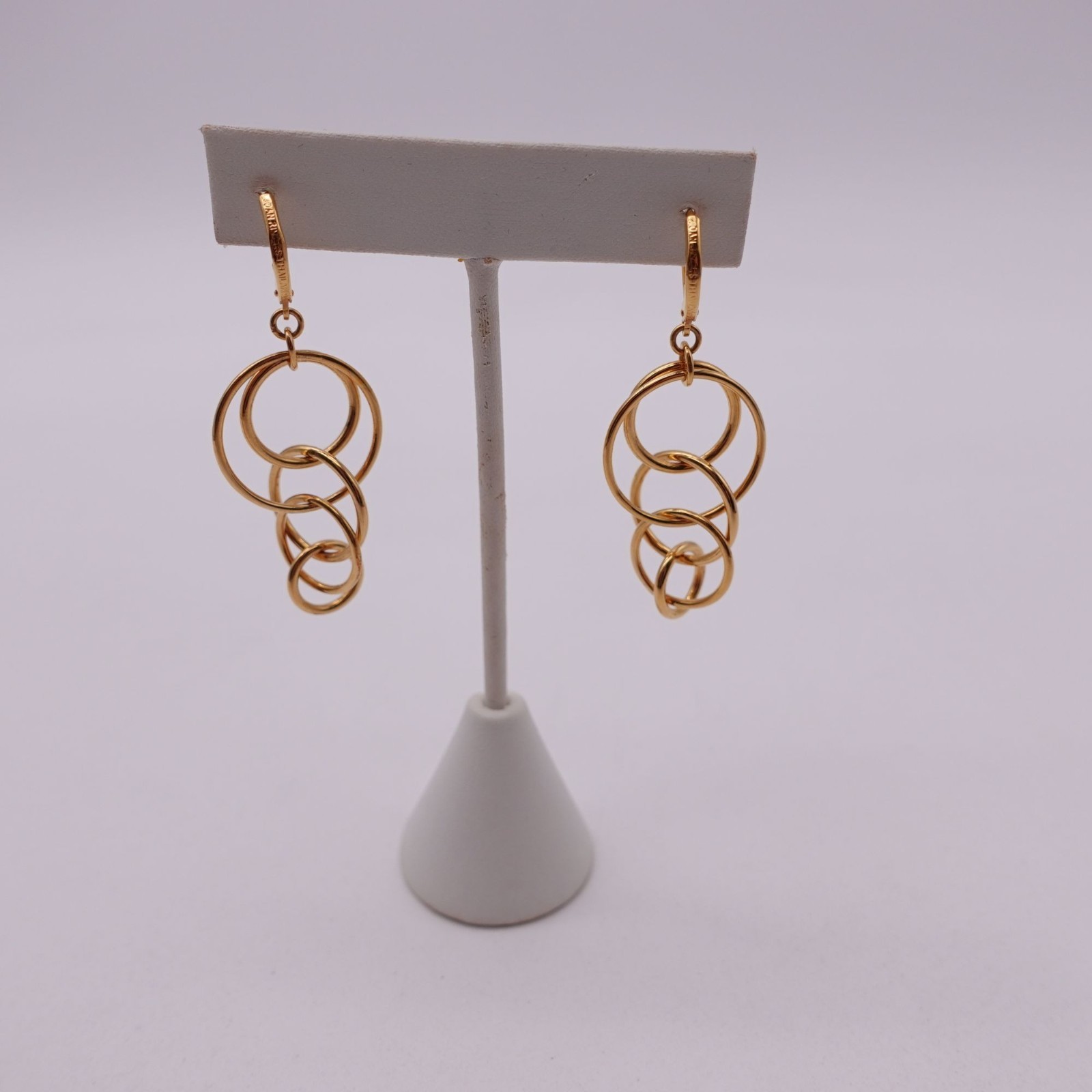Joan Rivers Interlocking Hoop Dangle Earrings Gol… - image 2