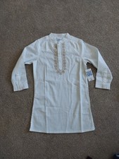 Boys White Kurta Asian Pakistani Indian Wedding Eid, Age 7 Years Brand New