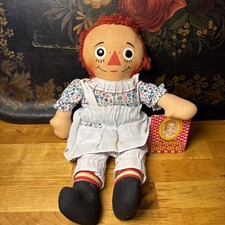 Vintage Knickerbocker Raggedy Ann Doll I Love You With Tags- No HAIR!! 16” Tall