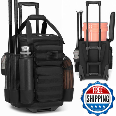 Sunformorning Baseball Bucket Bag Wheels Baseball Coaching Accessories