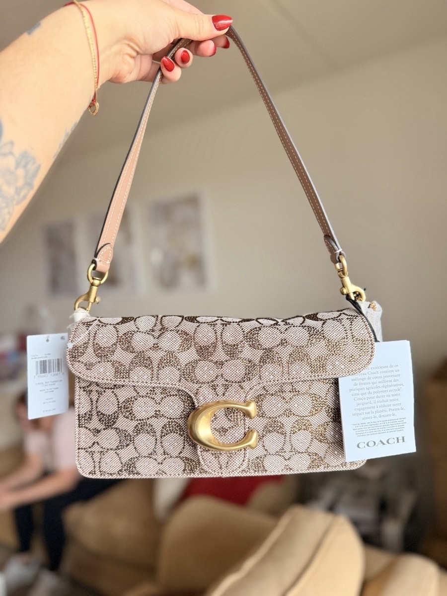 Coach Tabby 26 Crystal Signature Jacquard Shoulder Crossbody Bag