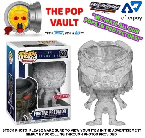 FUNKO POP VINYL MOVIES PREDATOR #620 FUGITIVE PREDATOR CLEAR BNIB + PROTECTOR