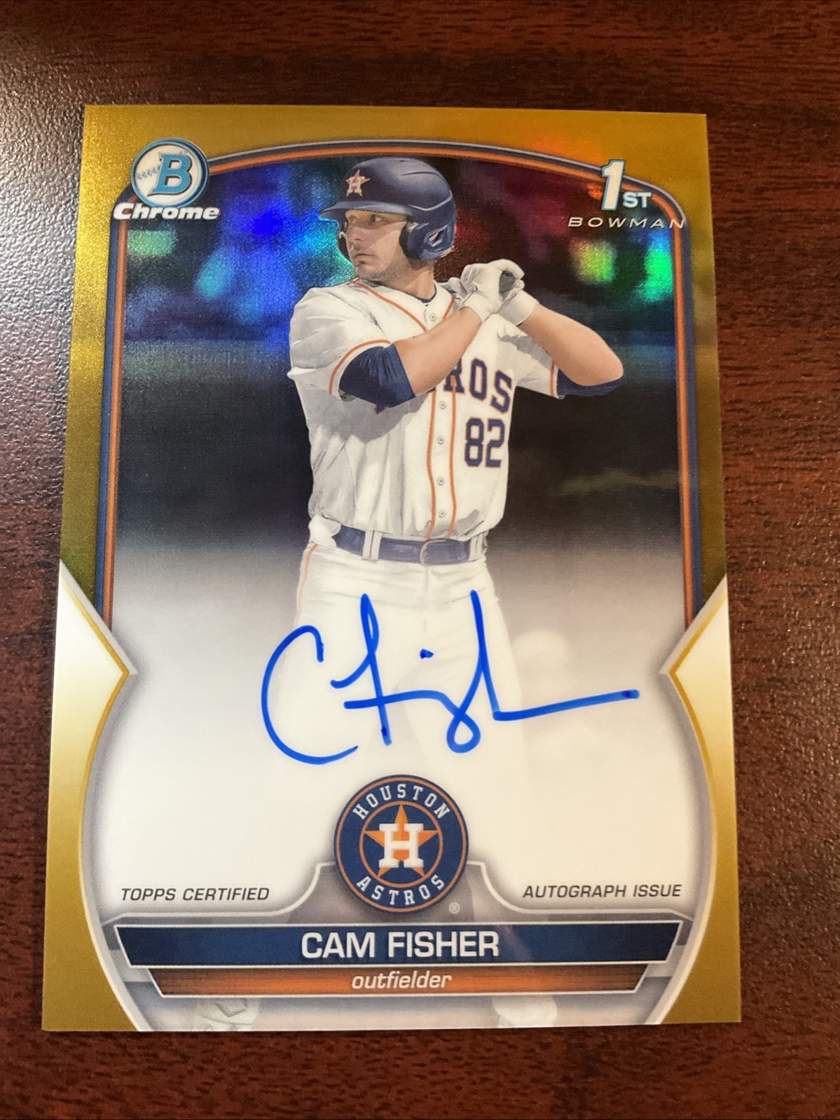 2023 TOPPS BOWMAN DRAFT CAM FISHER True GOLD 04/50 AUTO #CDA-CFI CHROME 1ST