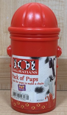 Vintage Disney 101 Dalmations in Hydrant Container Pack of Linking Pups Toy