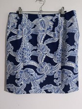 Talbots Women's Size 6 Shades of Blue and White Pencil Slit Skirt EUC