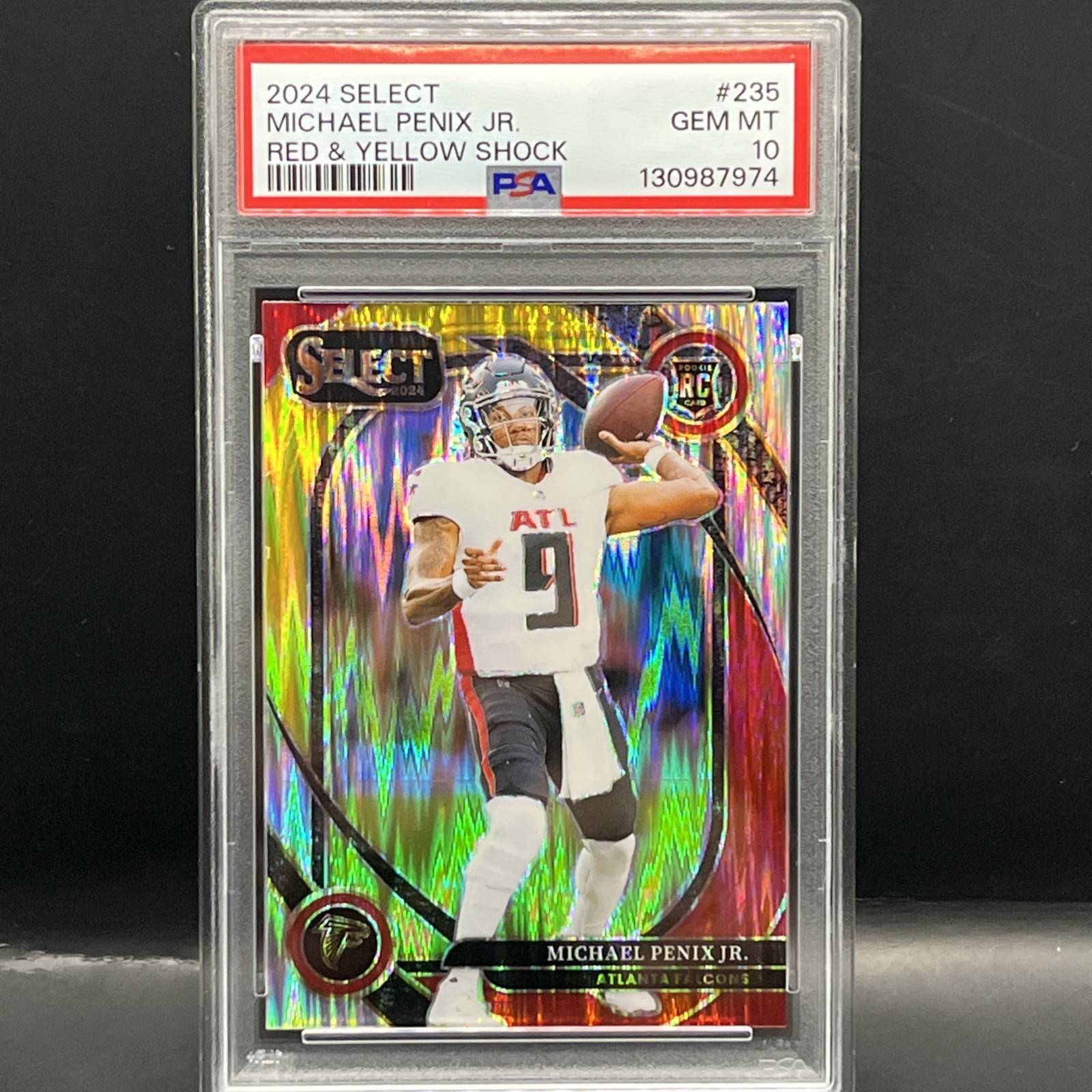 2024 Panini Select Michael Penix JR. Red & Yellow Shock #235 PSA 10