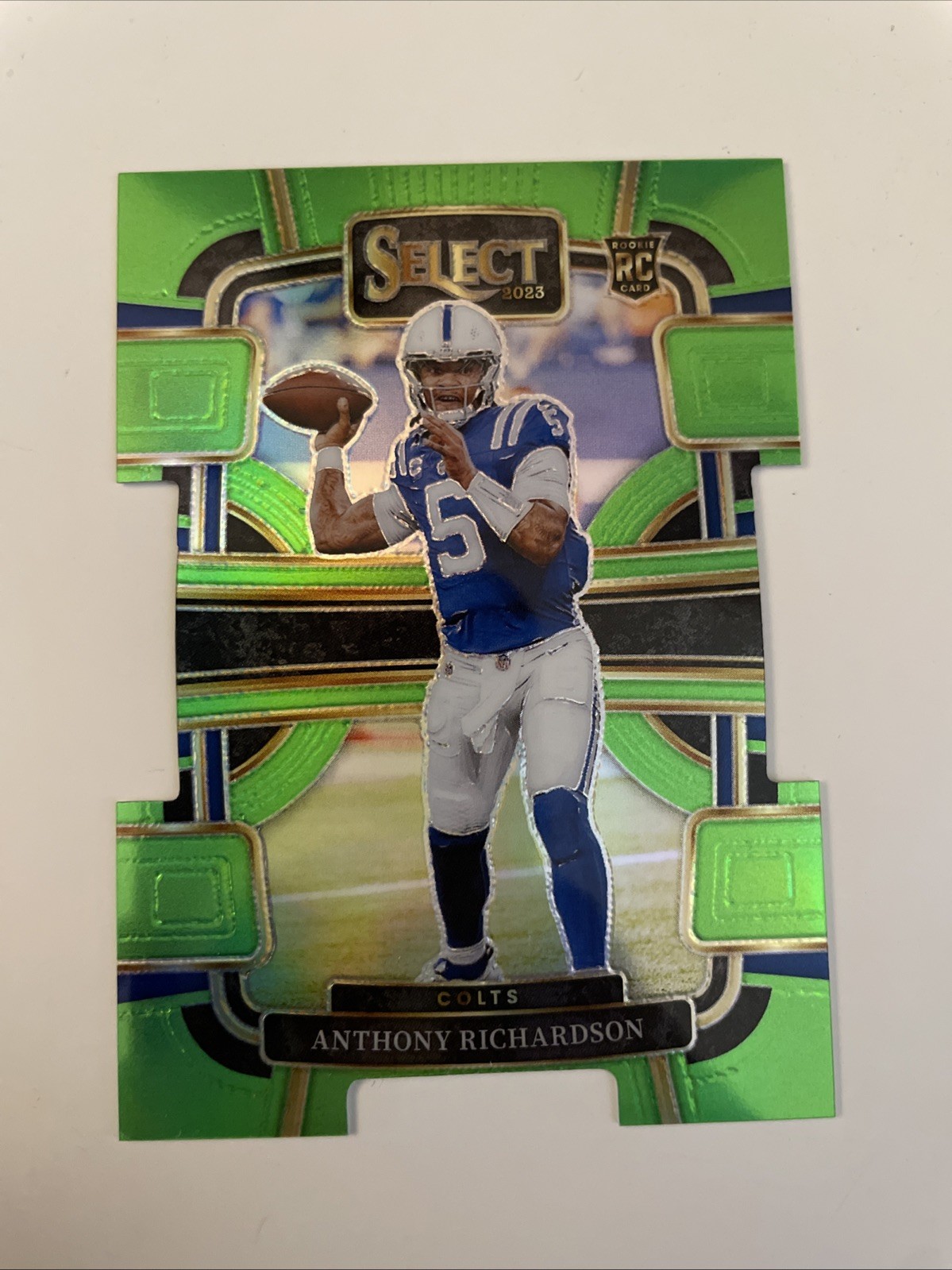 2023 Panini Select Anthony Richardson #43 Rookie Lime Green Die-Cut Prizm /599