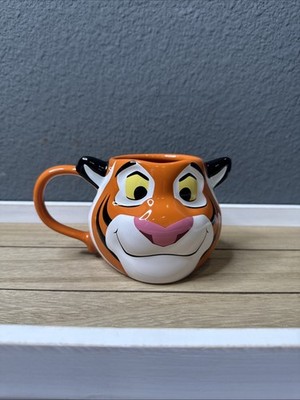 Disney Aladdin Rajah Tiger Orange & White 3D Figural Ceramic Coffee Tea Mug Cup