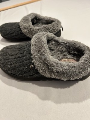 BOBS From Skechers Womens Size 6 Charcoal Clog Slides Shoes Slippers