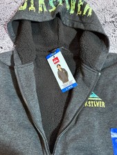 QUIKSILVER YOUTH ZIP FRONT SHERPA LINED FLEECE HOODIE L 14/16 