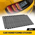 2* Black Honeycomb Sticker Car Tail Rear Light Cover Tail-lamp Decal Auto Parts