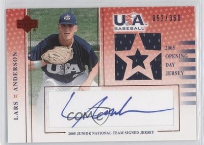 2005 USA Baseball Junior National Team Signed Jersey /360 Lars Anderson Auto 0b0