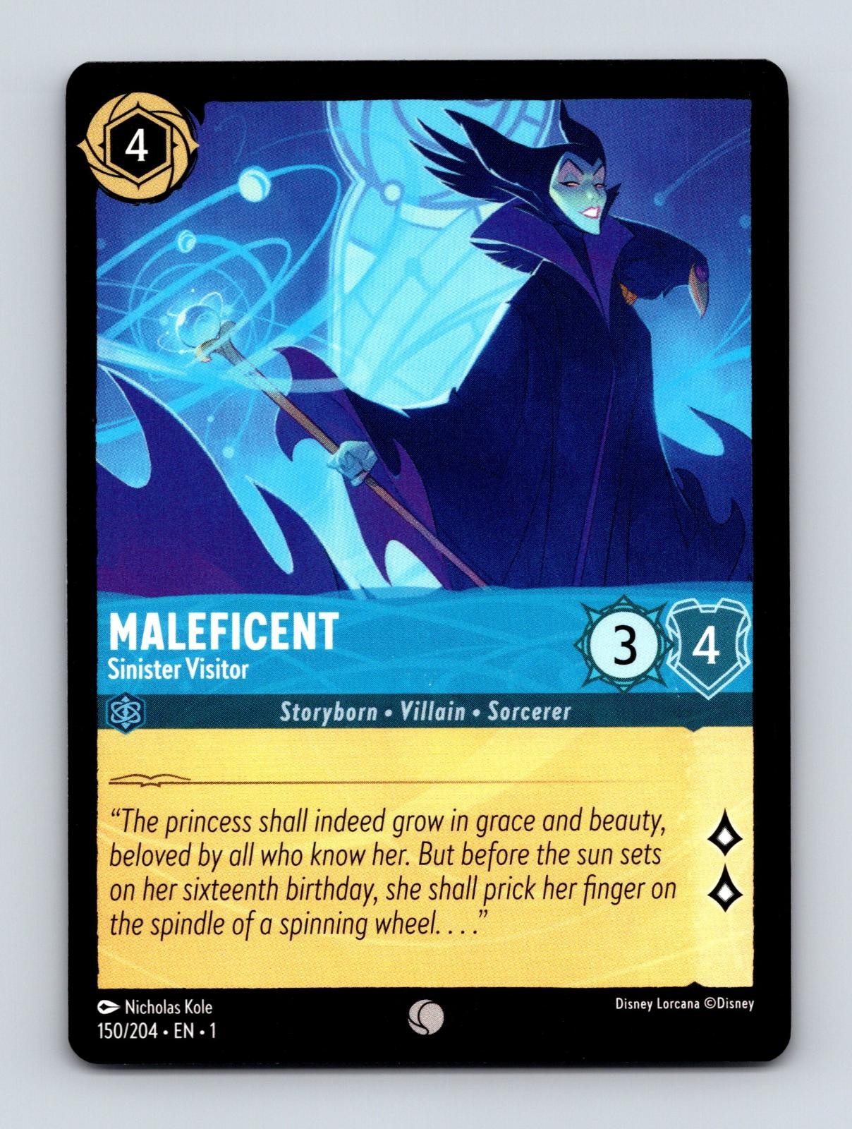 MALEFICENT - SINISTER VISITOR 150/204 COMMON THE FIRST CHAPTER LORCANA NM
