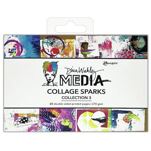 Dina Wakley Media 6""x4"" Collage Sparks 20pcs - Collection 3