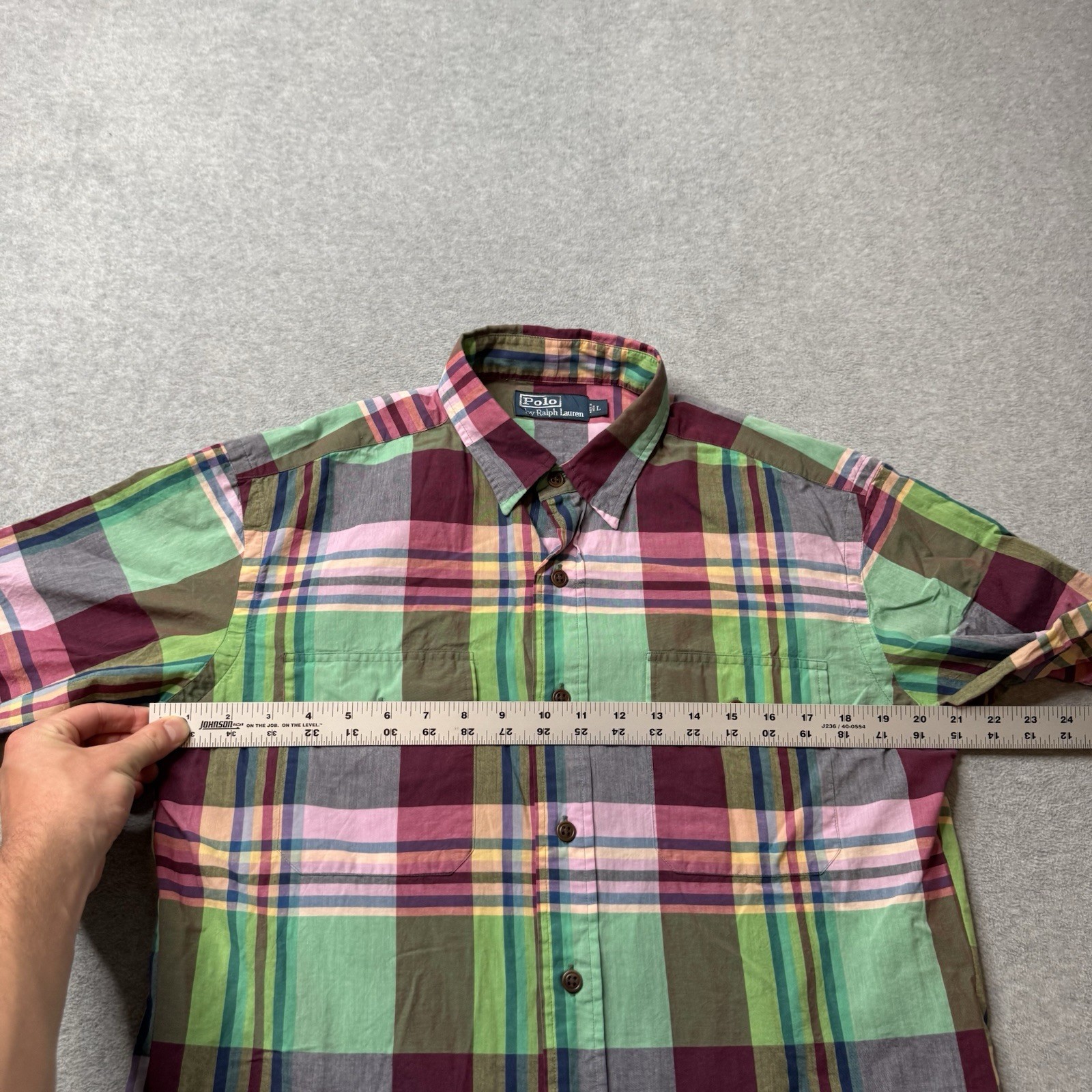 Polo Ralph Lauren camicia uomo grande verde colorato carne pony leggera adulto