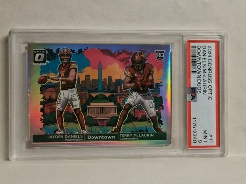 Jayden Daniels Terry Mclaurin Optic Downtown Duos 2024 Donruss Rookie PSA 9