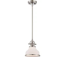 Quoizel GRT1508BN Grant Mini Pendant, 1-Light 100 Watts, Brushed Nickel