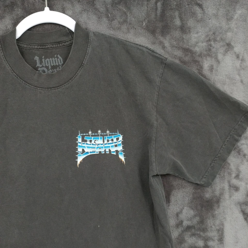 Liquid Death TShirt Graphic Crewneck Short Sleeve Small Charcoal Black Metal — 第 3/4 张图片