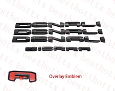 OVERLAY 4PC Gloss Black DENALI Sierra Emblem 2019-2024 GMC Sierra 1500 