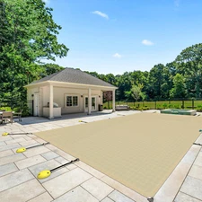 Winter Rectangle Inground Swimming Pool Heavy Duty Safety Cover Sand Custom