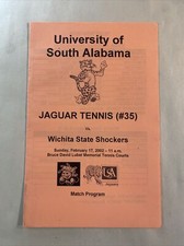 University of South Alabama Jaguar Tennis #35 vs Wichita State Shockers Program