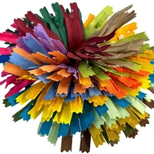 10pcs YKK #3 5" or 6" Nylon Coil Closed Bottom (Non-Separating) Dress Zippers