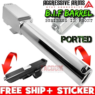 AGGRESSIVE ARMS B.I.F PORTED COMPENSATED POLISHED Barrel GL0CK 19 GEN 1 2 3 4 5