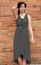 V Neck Stripe Maxi Dress