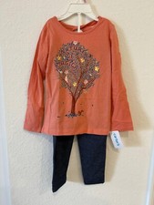 Carter's girls' clothing size 5t-5a pants and shirt set, 2 sets.