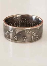 1971 JFK Half Dollar Coin Ring Kennedy Coin Ring Coin Jewelry Unique Gift