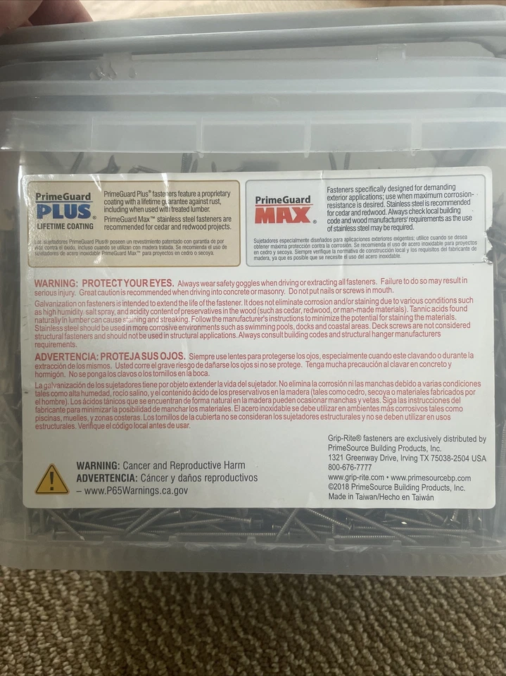 Grip Rite 1-3/4 acero inoxidable #304 5D clavos de revestimiento 25 libras Foto 4 de 4