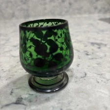 #Neat Gilded Floral Rose Glass Shot Glass / Toothpick Holder / Cordial