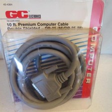 GCE 45-4364 10ft DB-25M/DB25M Computer Cable Shielded Wired Straight Male / Male