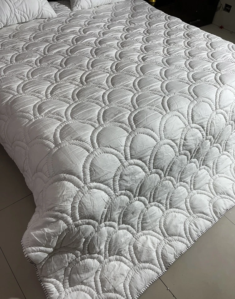 White Cotton quilt king cotton blanket cotton comforter queen bedding set - Image 2 of 4