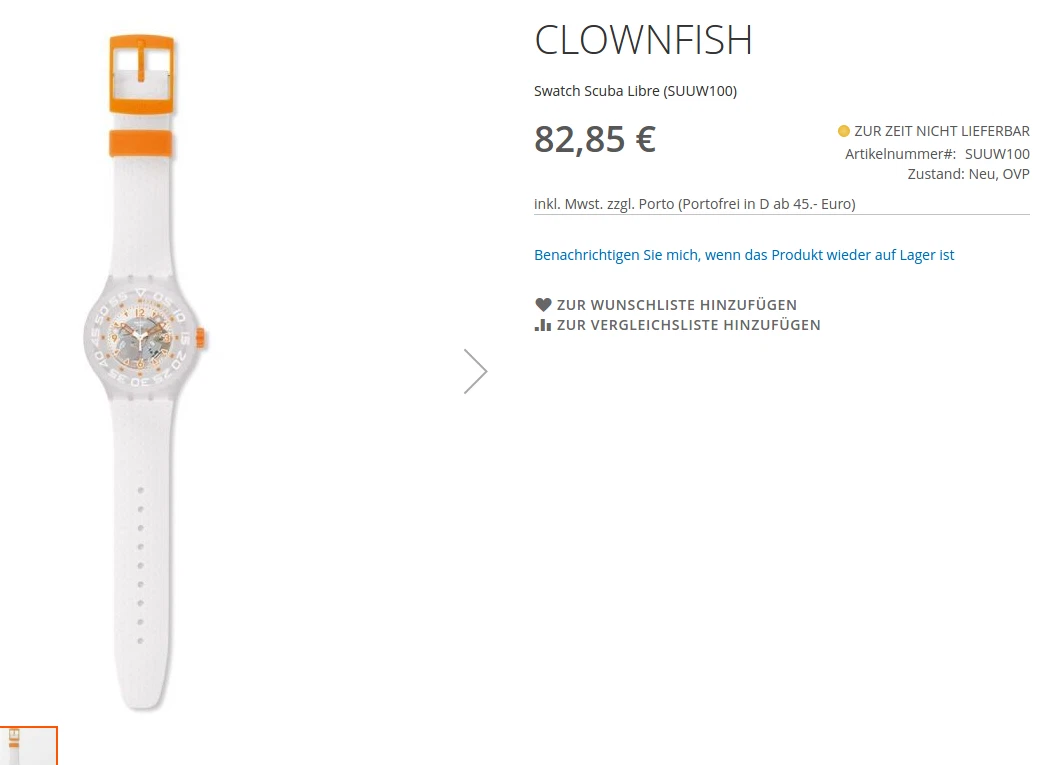 Swatch store blanche femme